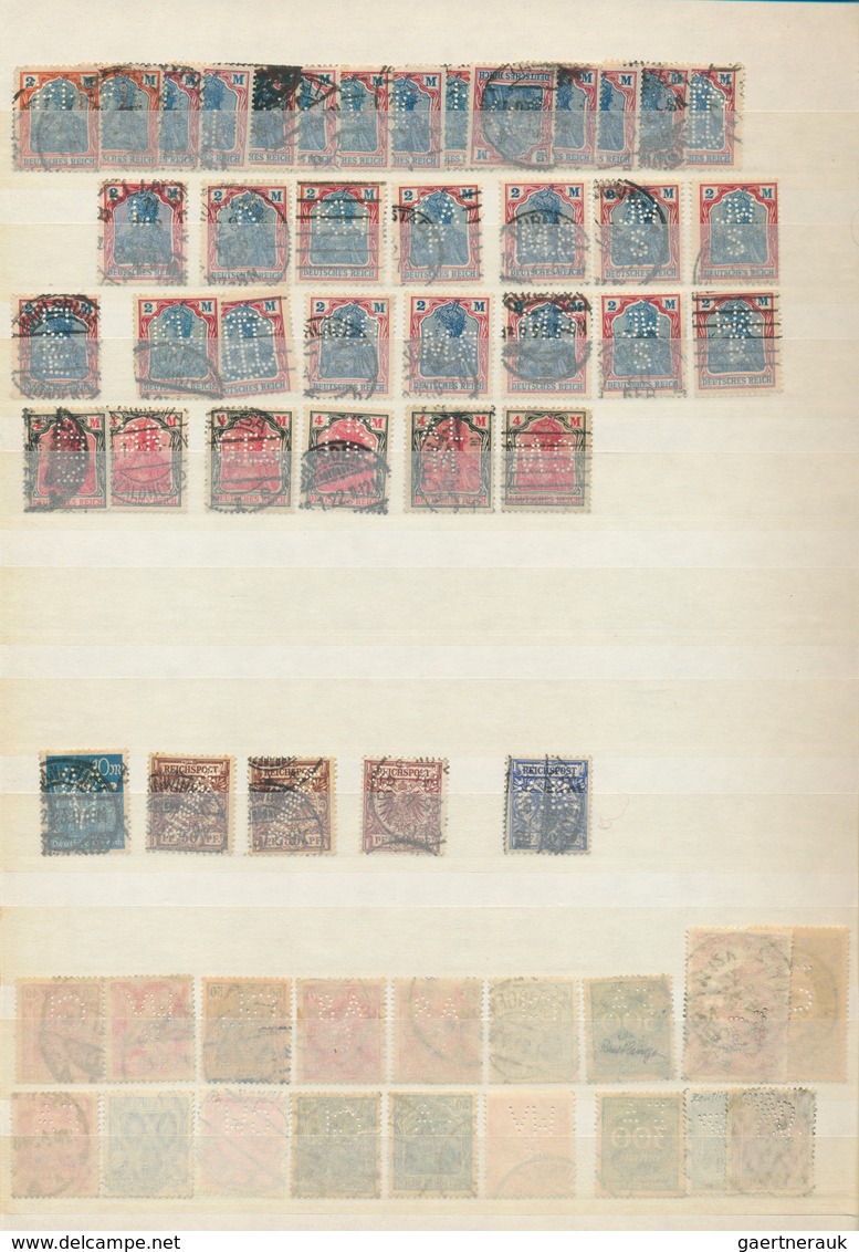 25050 Thematik: Firmenlochung / Perfins: 1880/1960 (ca.), Accumulation Of Apprx. 860 Stamps With Perfins, - Non Classés