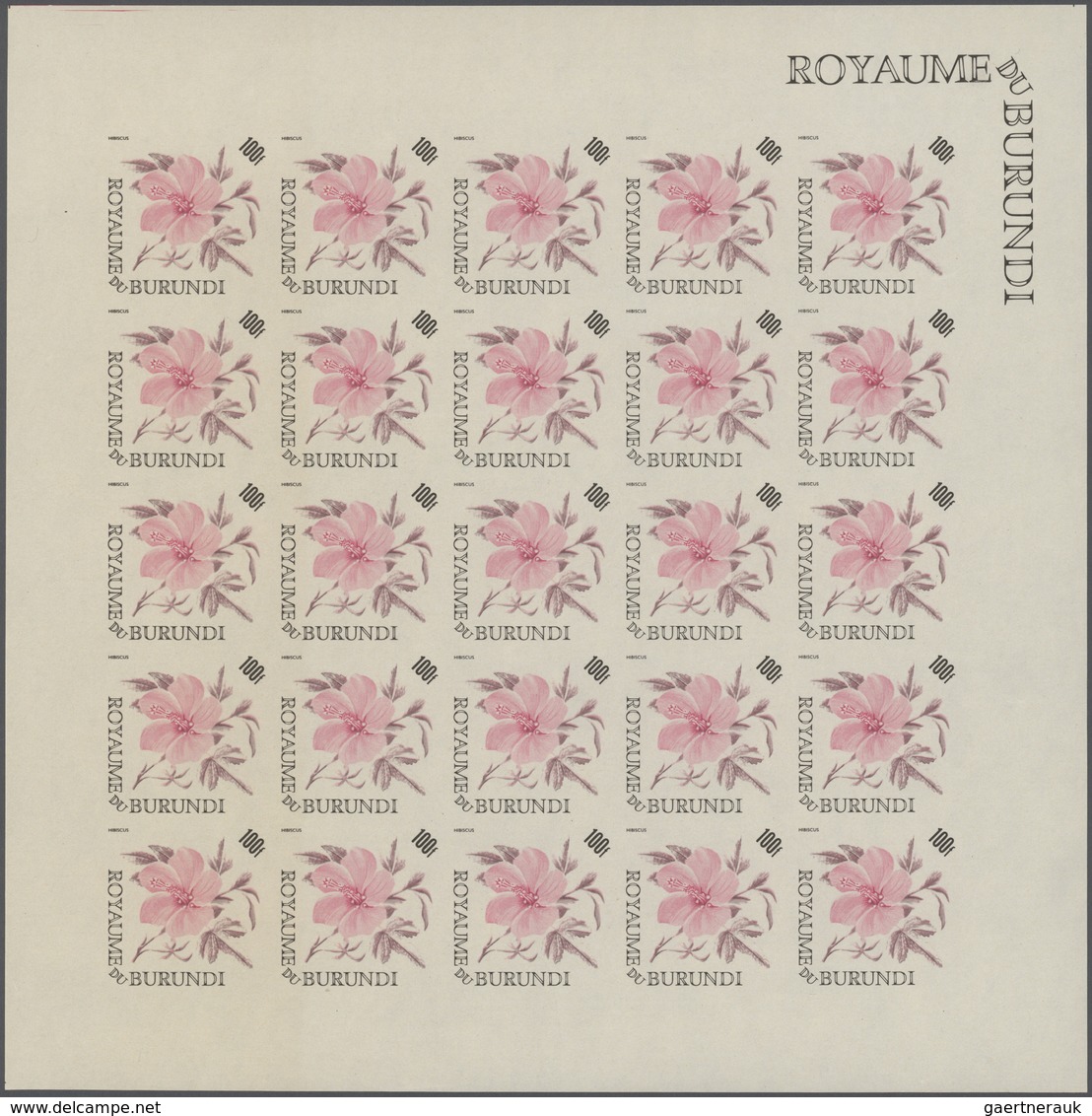 25063 Thematik: Flora, Botanik / Flora, Botany, Bloom: 1966, Burundi. Progressive Proofs Set Of Sheets For - Autres & Non Classés