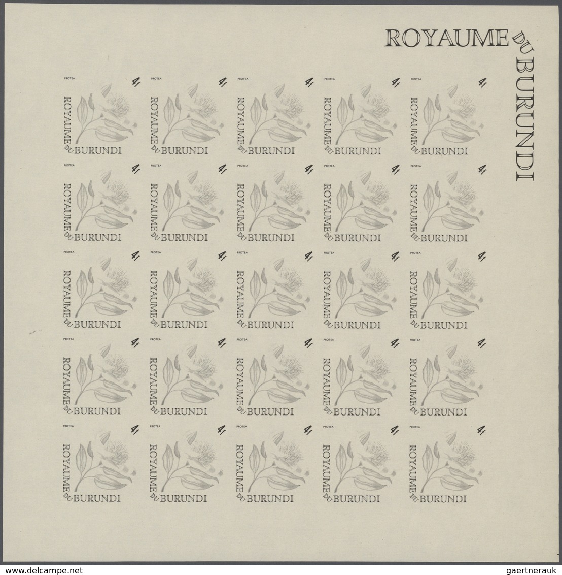 25064 Thematik: Flora, Botanik / Flora, Botany, Bloom: 1966, Burundi. Progressive Proofs Set Of Sheets For - Autres & Non Classés