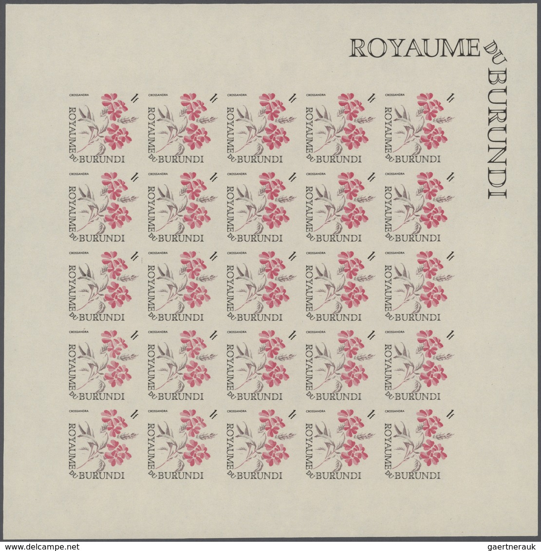 25065 Thematik: Flora, Botanik / Flora, Botany, Bloom: 1966, Burundi. Progressive Proofs Set Of Sheets For - Autres & Non Classés