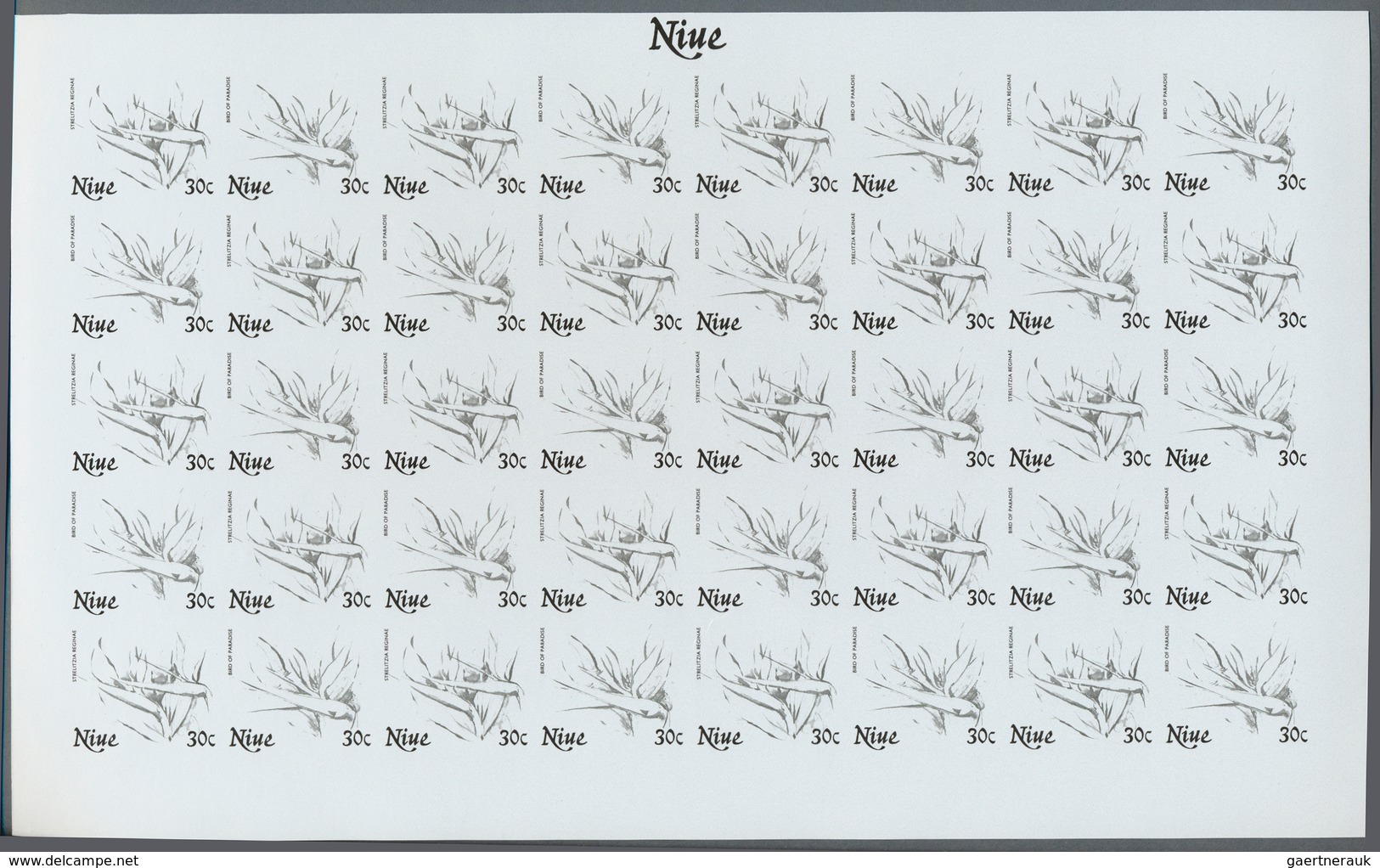 25072 Thematik: Flora, Botanik / flora, botany, bloom: 1981, Niue. Progressive proofs set of sheets for th