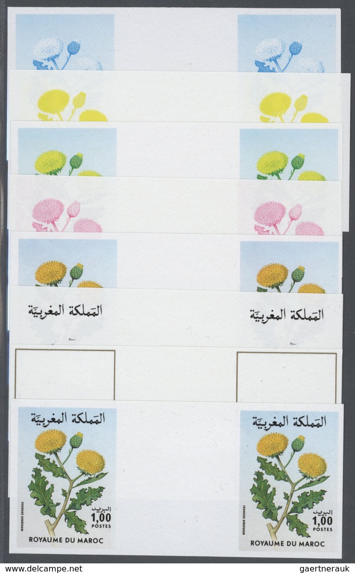 25077 Thematik: Flora, Botanik / Flora, Botany, Bloom: 1986, Morocco. Progressive Proofs (8 Phases) For Th - Autres & Non Classés