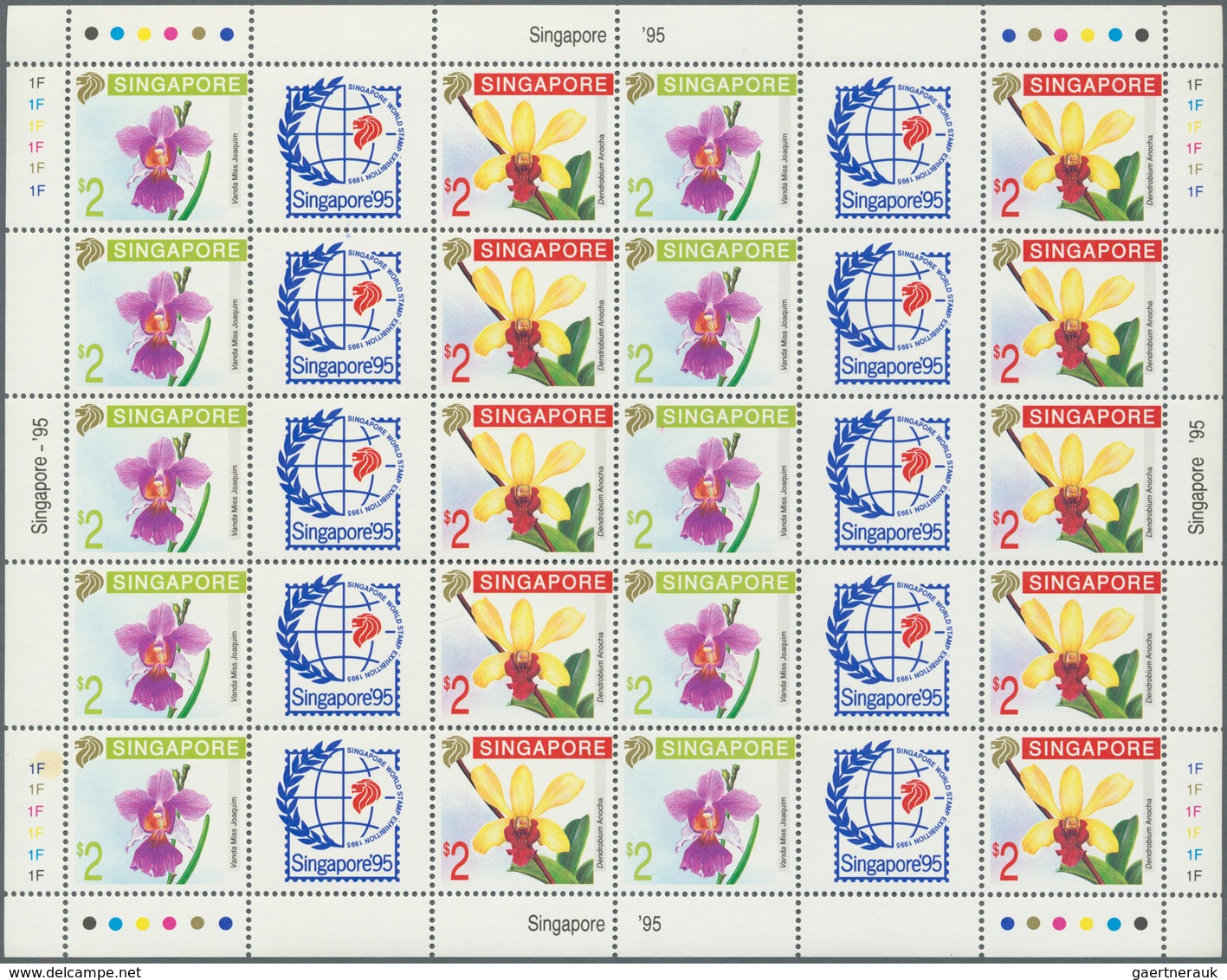 25090 Thematik: Flora-Orchideen / Flora-orchids: 1991, Singapore, Orchids (1st Issue), 35 Complete Sheets - Orchideen