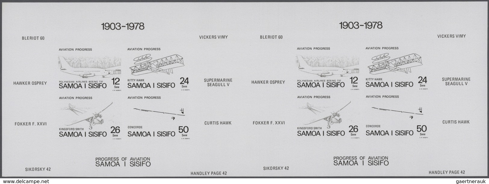 25106 Thematik: Flugzeuge, Luftfahrt / Airoplanes, Aviation: 1978, Samoa. Progressive Proofs Set Of Sheets - Avions