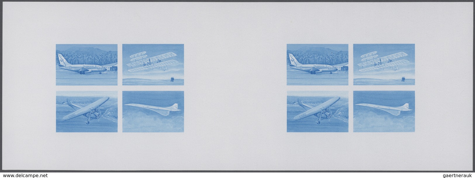 25106 Thematik: Flugzeuge, Luftfahrt / airoplanes, aviation: 1978, Samoa. Progressive proofs set of sheets