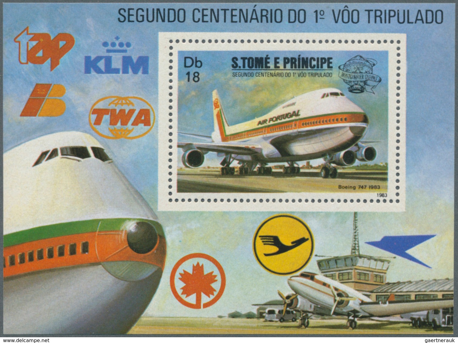 25107 Thematik: Flugzeuge, Luftfahrt / Airoplanes, Aviation: 1983, SAO TOME E PRINCIPE: 200 Years Of Aviat - Avions