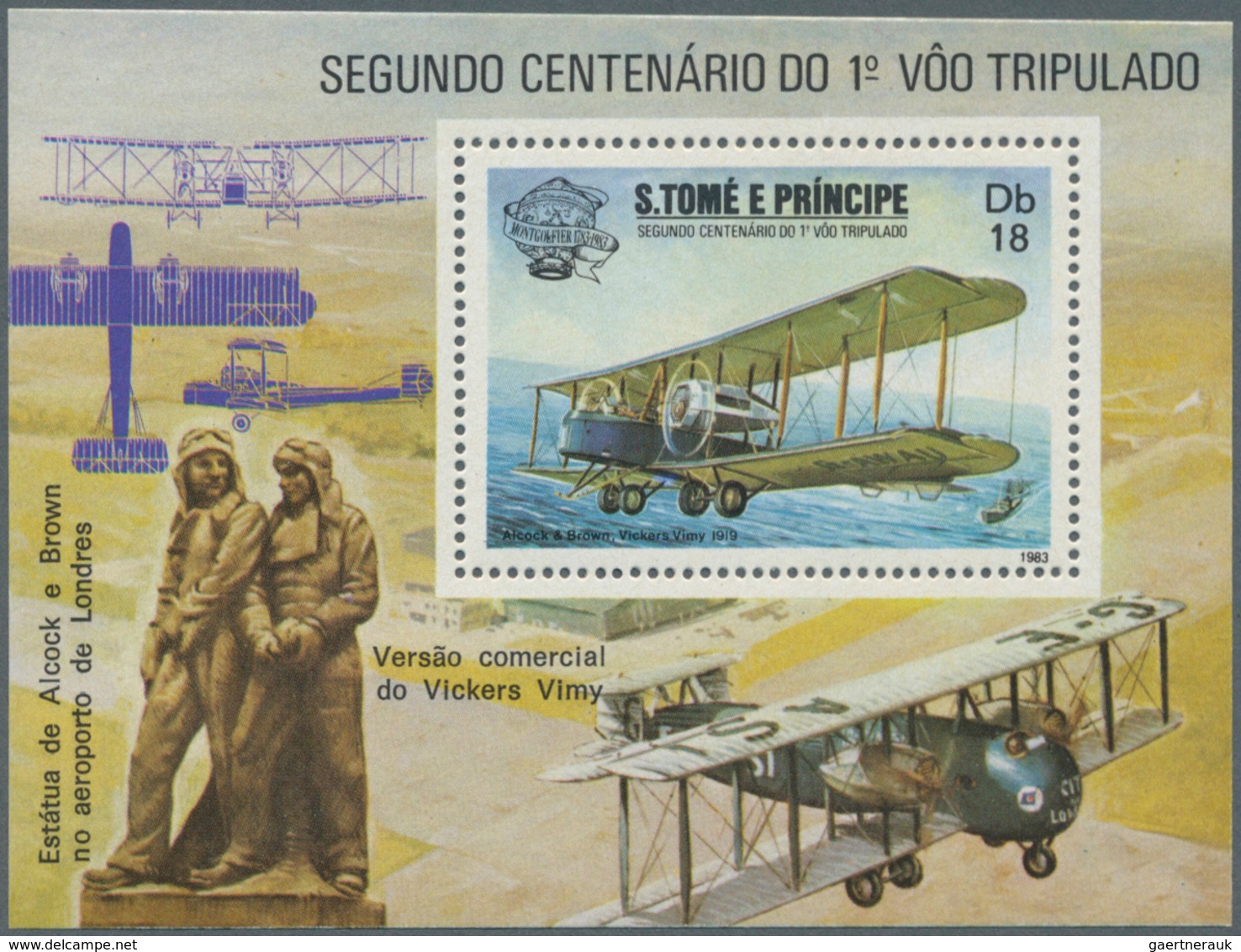 25107 Thematik: Flugzeuge, Luftfahrt / Airoplanes, Aviation: 1983, SAO TOME E PRINCIPE: 200 Years Of Aviat - Avions