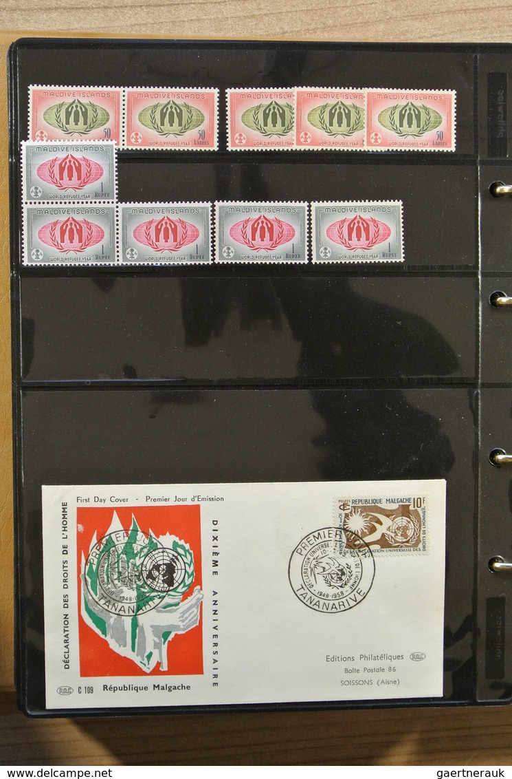 25123 Thematik: Intern. Organisationen / international organizations: Album with MNH sets and FDC's of var