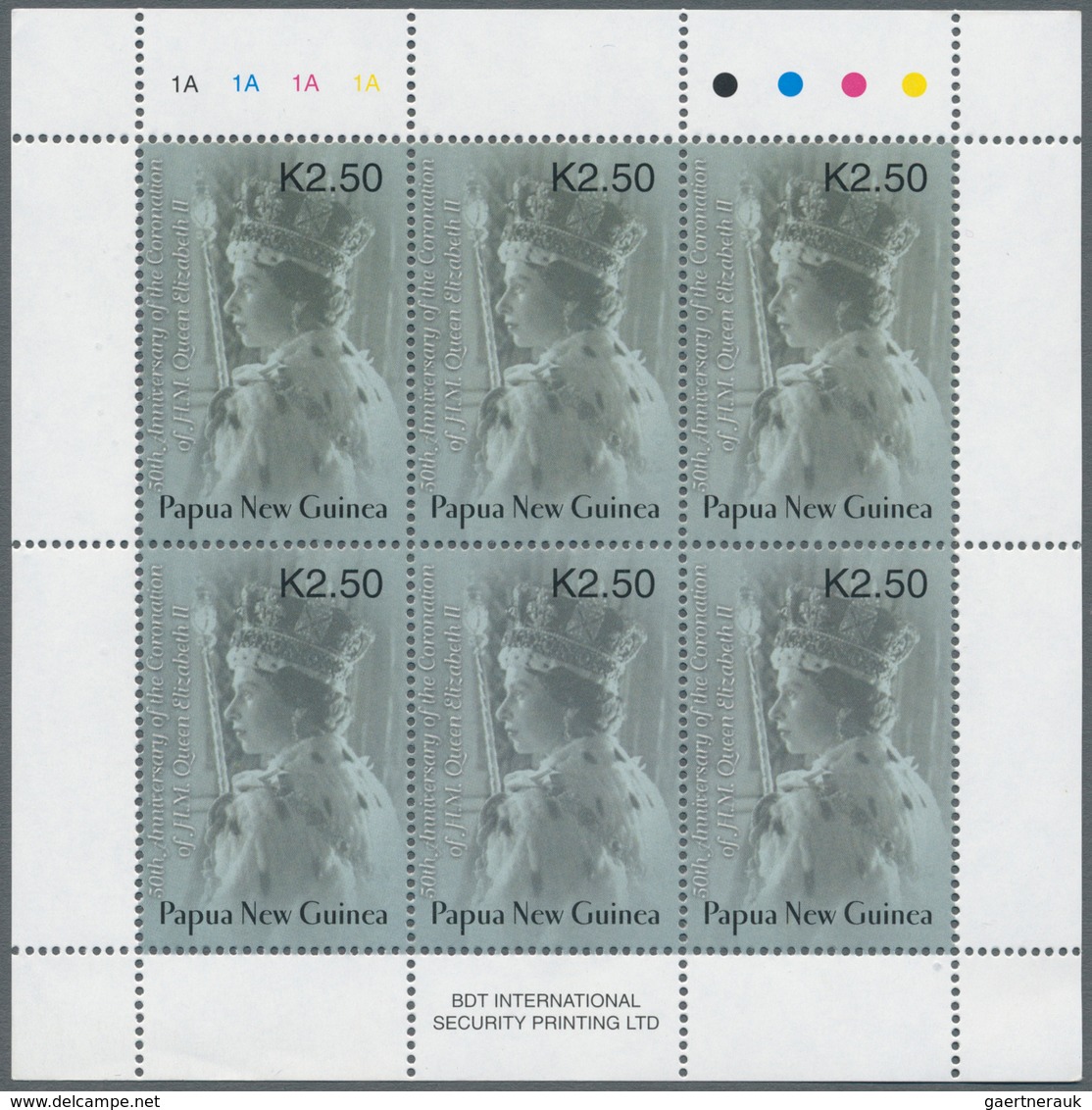 25159 Thematik: Königtum, Adel / Royalty, Nobility: 2003, Papua New Guinea. Lot Of 3,000 Stamps "2.50k Que - Familles Royales