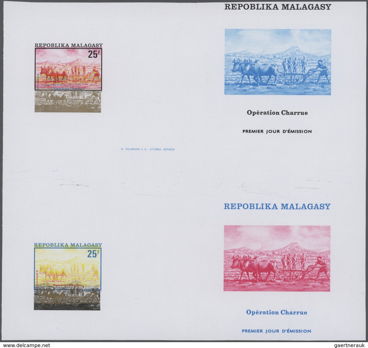 25180 Thematik: Landwirtschaft / Agriculture: 1972, Malagasy Republic. Progressive Proofs Set Of Sheets Fo - Agriculture