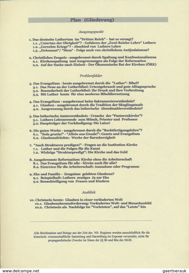 25185 Thematik: Luther: 1762/heute. Interessante Sammlung "Die Ausgebremste Reformation - Fragen An Das De - Théologiens
