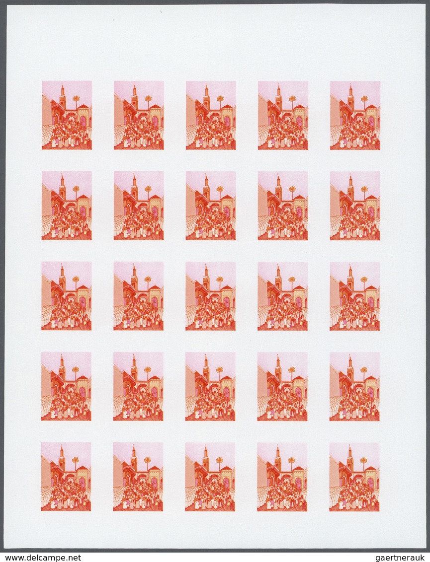 25194 Thematik: Malerei, Maler / painting, painters: 1979, Morocco. Progressive proofs set of sheets for t