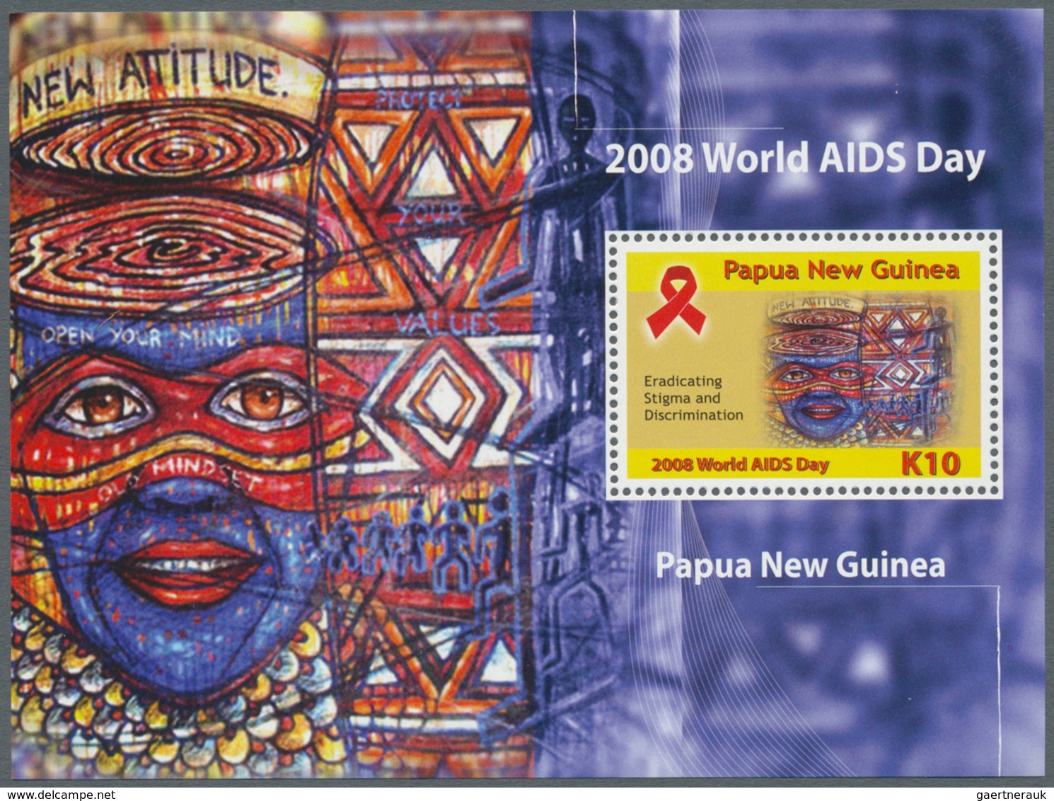 25214 Thematik: Medizin, Gesundheit / Medicine, Health: 2008, Papua New Guinea. WORLD AIDS DAY. Lot Of 300 - Médecine