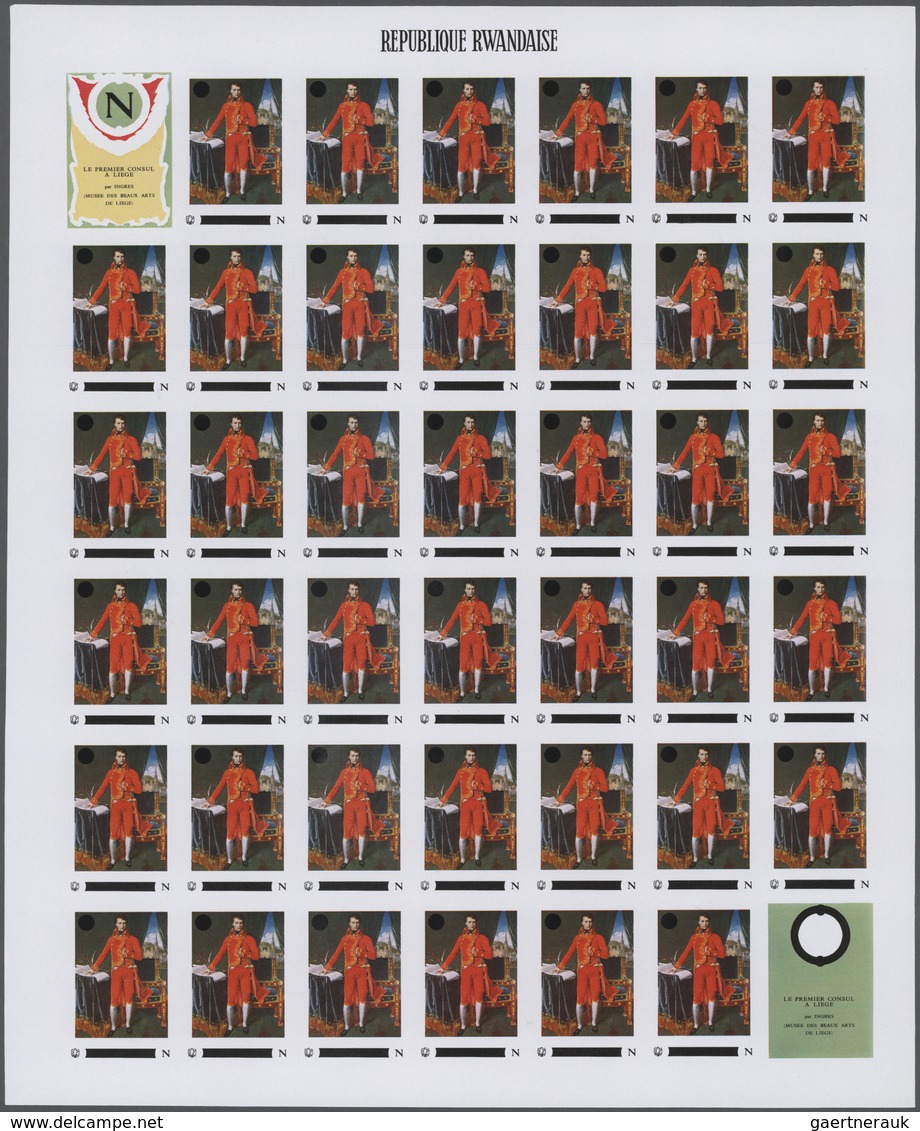 25248 Thematik: Napoleon: 1969, Rwanda. Progressive Proofs Set Of Sheets For The Issue NAPOLEON - 200th BI - Napoléon