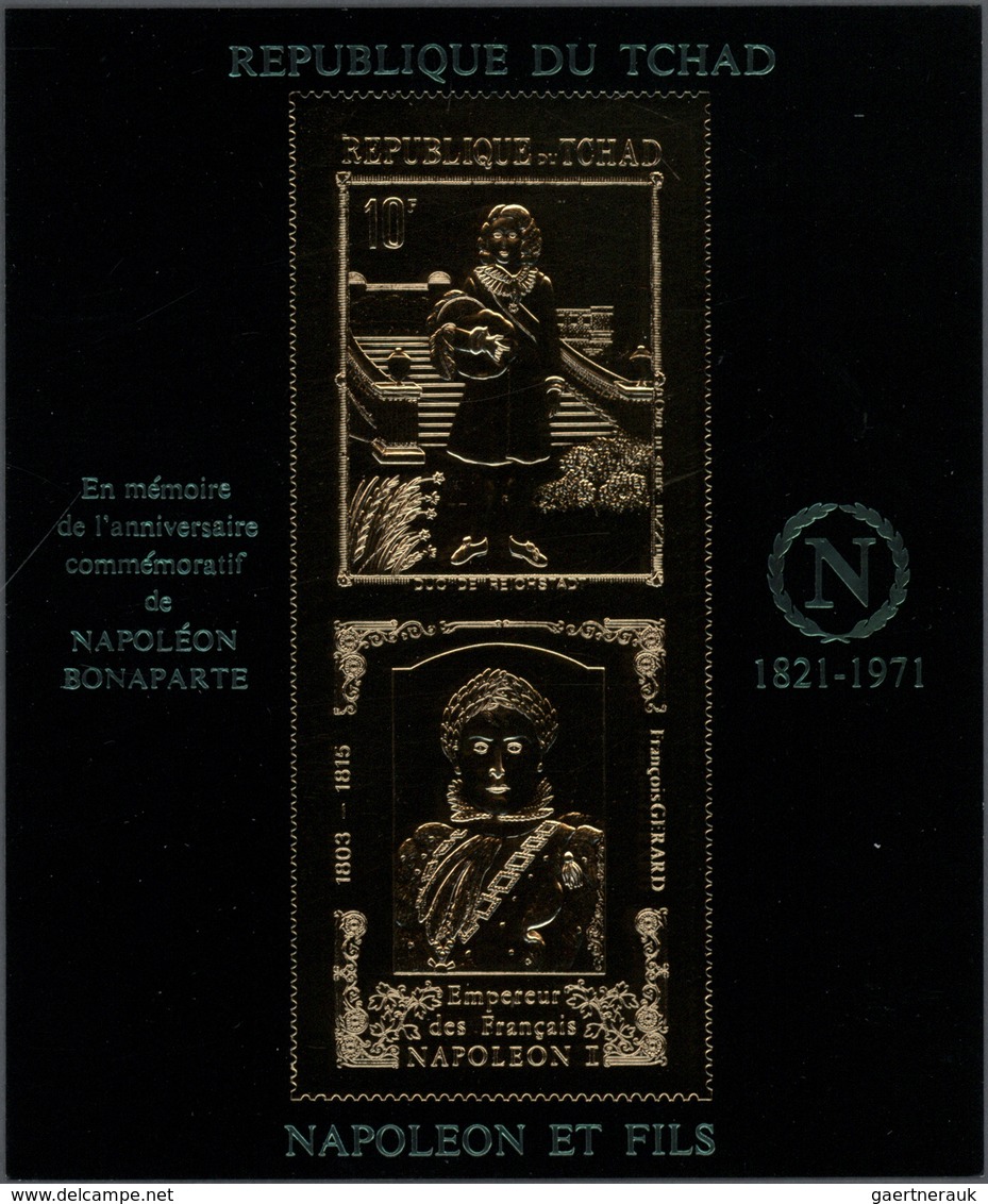 25250 Thematik: Napoleon: 1971, Tchad, 150th Death Anniversary Of Napoleon, Gold Issue, Perf./imperf. Stam - Napoléon
