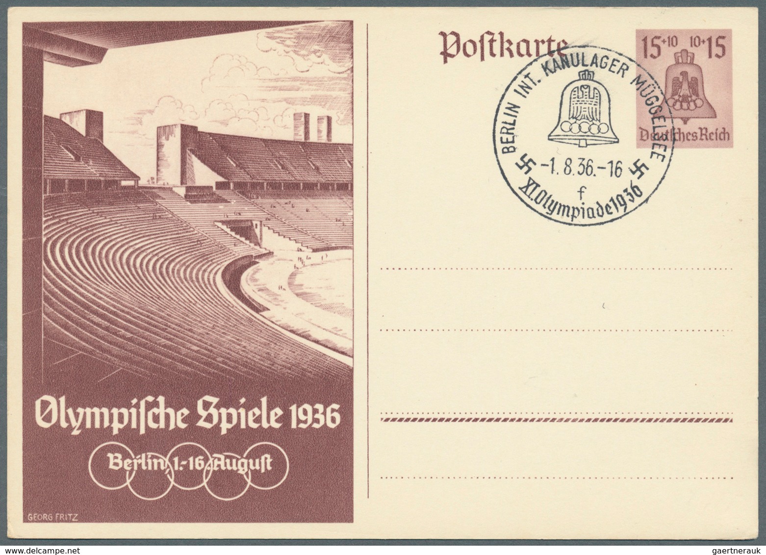 25269 Thematik: Olympische Spiele / Olympic Games: 1936: 27 Belege, Dabei 6 Gelaufene Fotokarten (u.a. Kun - Autres & Non Classés