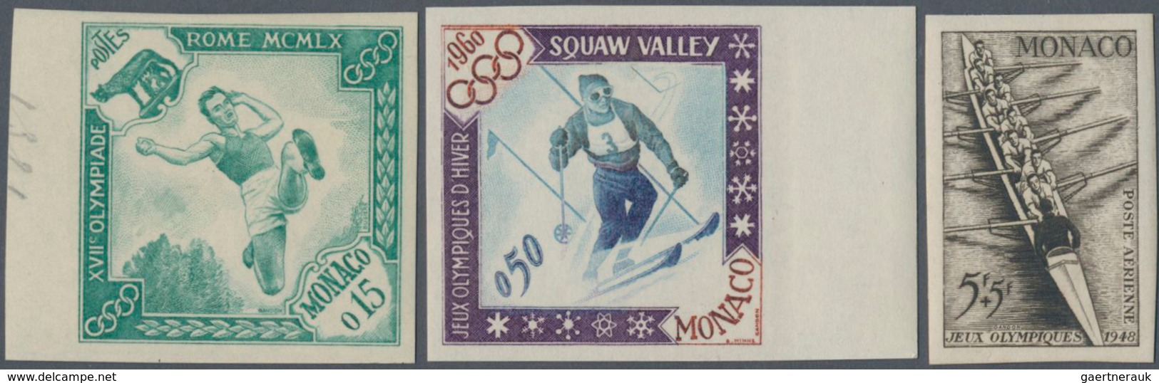 25277 Thematik: Olympische Spiele / Olympic Games: 1948/1968, Monaco, Collection Of 54 Imperforate Stamps/ - Autres & Non Classés