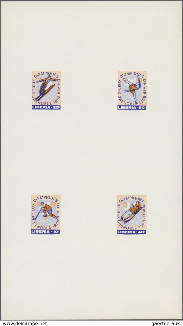 25283 Thematik: Olympische Spiele / Olympic Games: 1967, LIBERIA: Olympic Winter Games Grenoble 1968 Set O - Autres & Non Classés