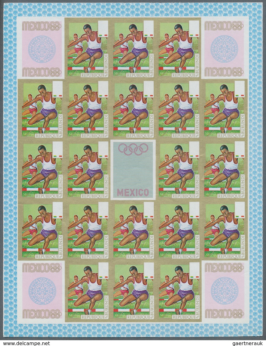 25289 Thematik: Olympische Spiele / Olympic Games: 1968, Burundi. Progressive Proofs Set Of Sheets For The - Autres & Non Classés