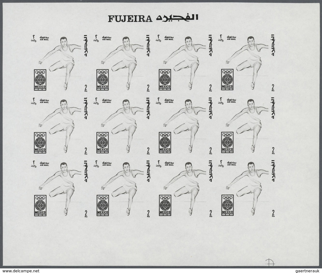 25295 Thematik: Olympische Spiele / Olympic Games: 1968, Fujeira. Progressive Proofs Set Of Sheets For The - Autres & Non Classés
