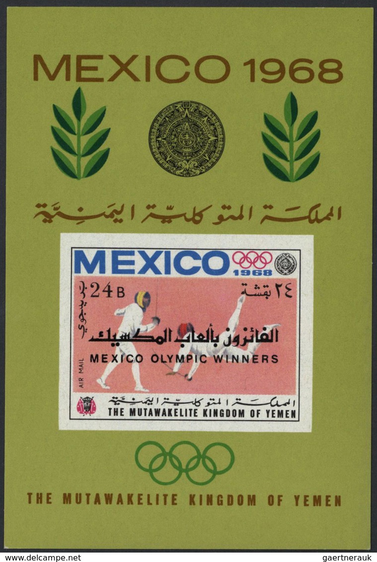 25298 Thematik: Olympische Spiele / Olympic Games: 1968, Yemen Kingdom, Olympic Games Mexico, Imperf. Souv - Autres & Non Classés