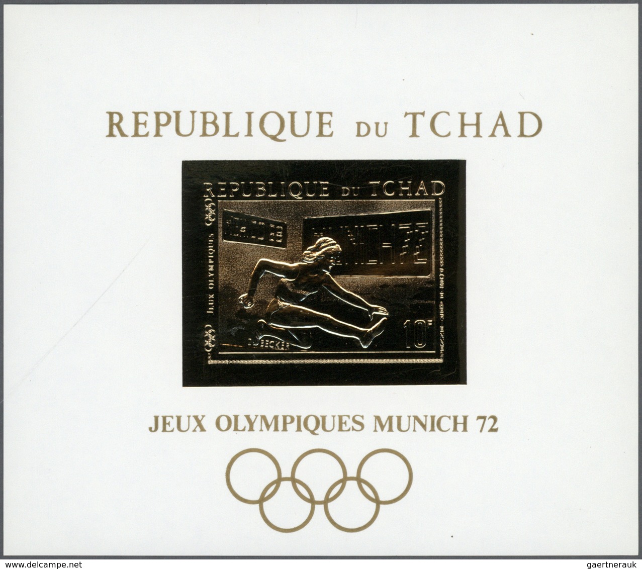 25303 Thematik: Olympische Spiele / Olympic Games: 1970, Tchad, Olympic Games Munich, Gold Issue, Perf./im - Autres & Non Classés