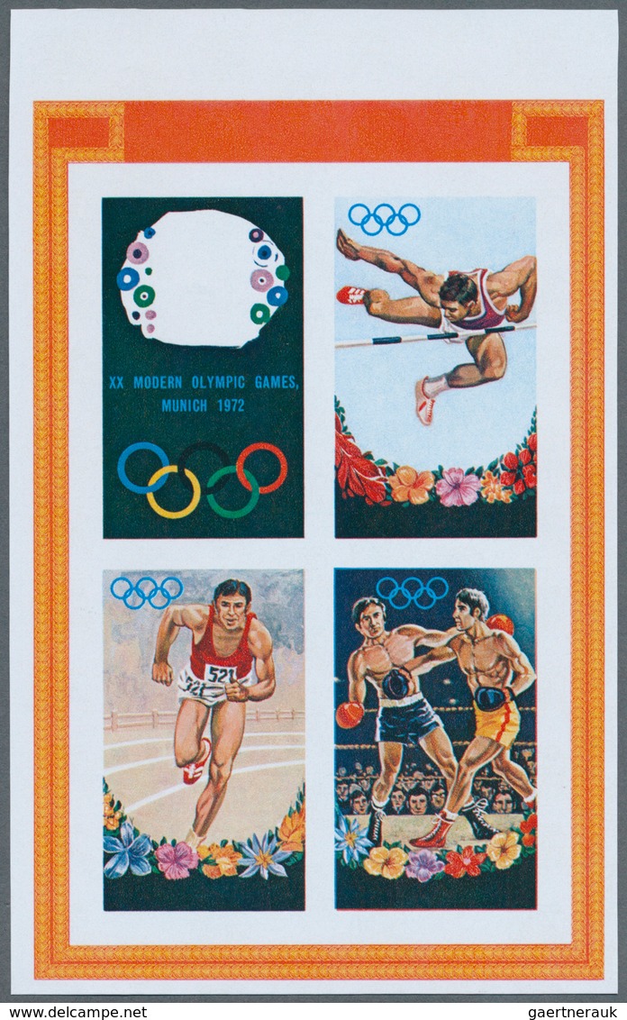 25310 Thematik: Olympische Spiele / olympic games: 1972, Cook Islands. Progressive proofs set of sheets fo