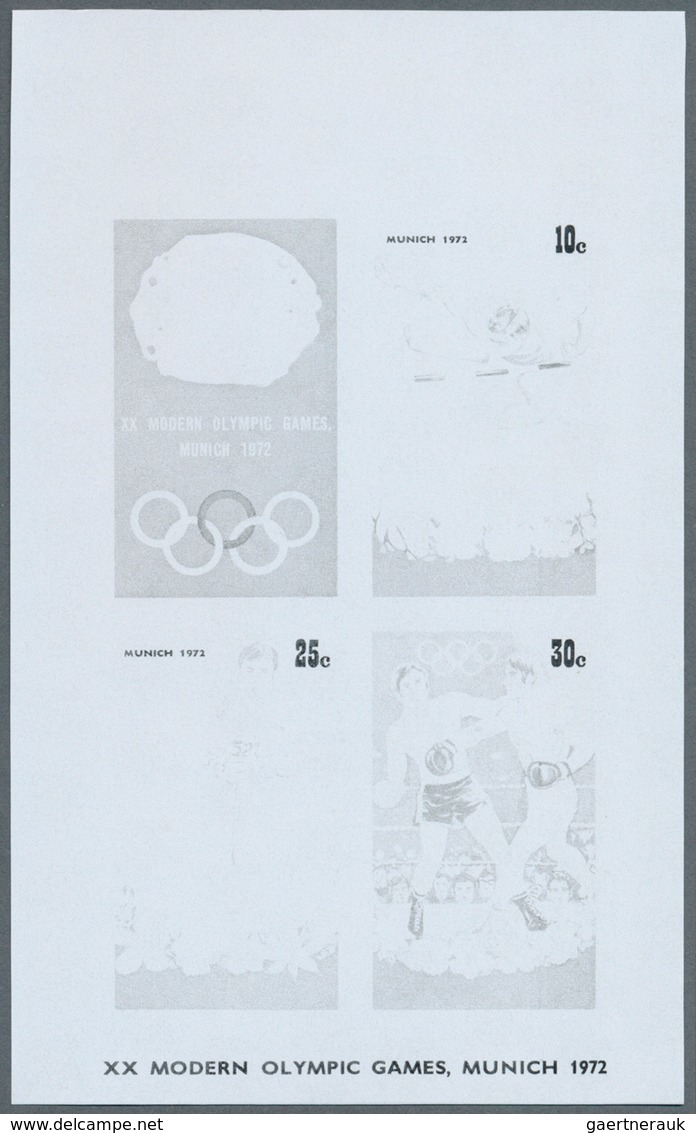 25310 Thematik: Olympische Spiele / olympic games: 1972, Cook Islands. Progressive proofs set of sheets fo