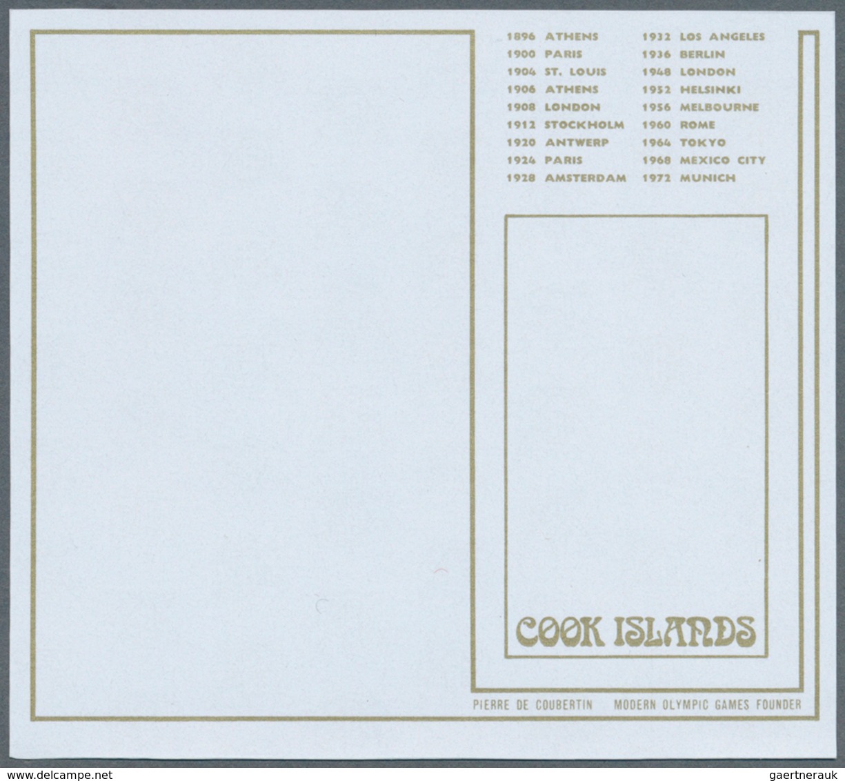 25310 Thematik: Olympische Spiele / olympic games: 1972, Cook Islands. Progressive proofs set of sheets fo