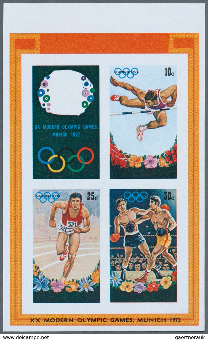 25310 Thematik: Olympische Spiele / olympic games: 1972, Cook Islands. Progressive proofs set of sheets fo