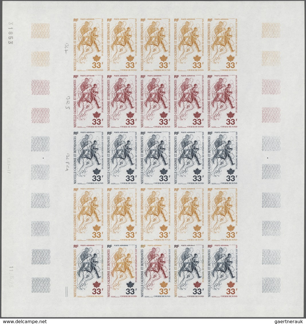 25321 Thematik: Olympische Spiele / Olympic Games: 1976, New Caledonia For Montreal '76. Lot Of 3 Color Pr - Autres & Non Classés