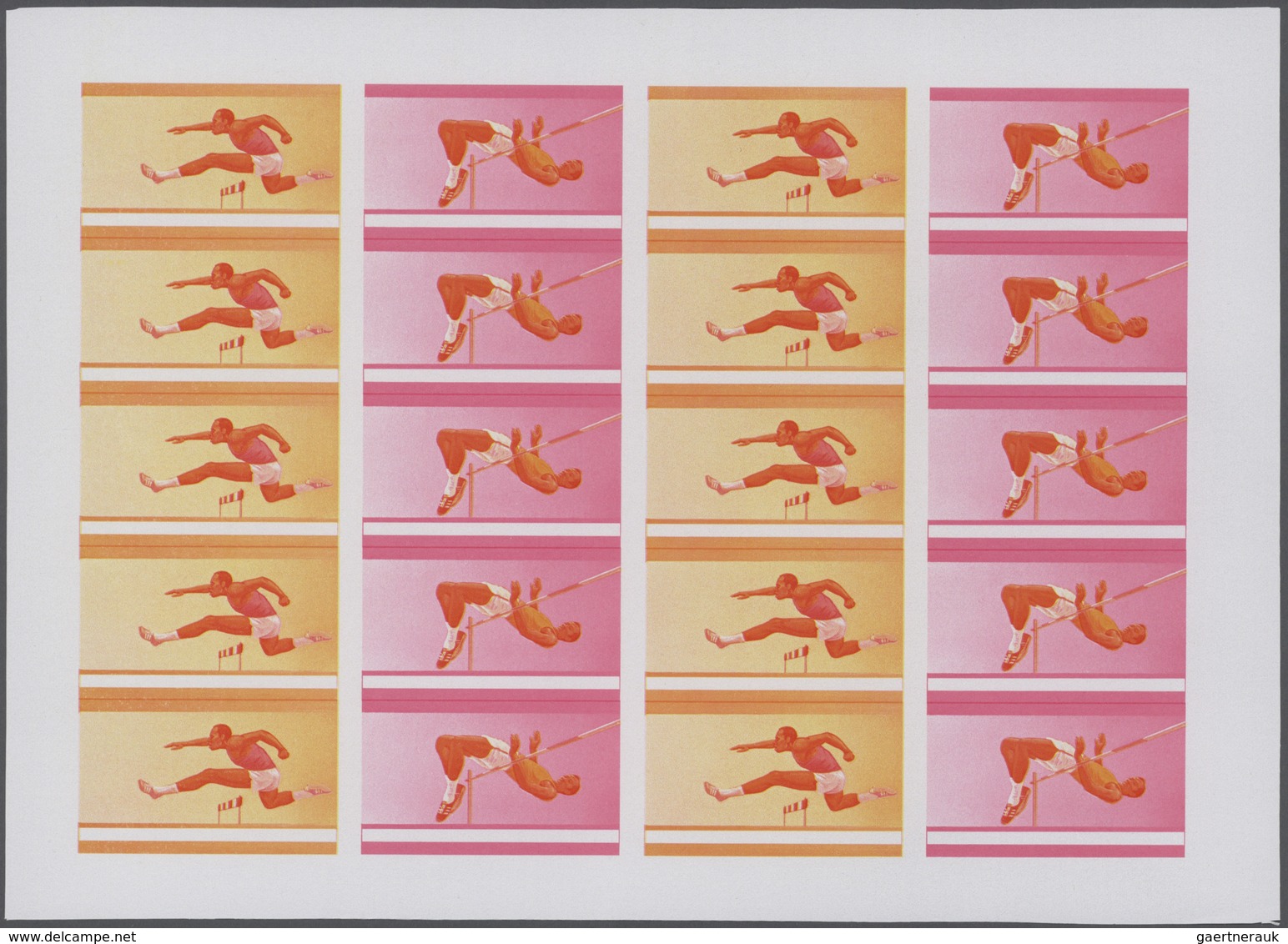 25323 Thematik: Olympische Spiele / olympic games: 1976, Burundi. Progressive proofs set of sheets for the