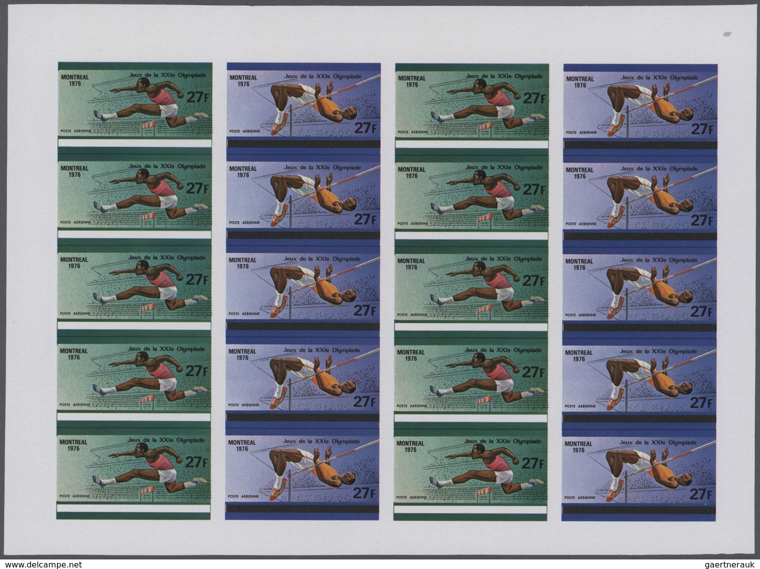 25323 Thematik: Olympische Spiele / olympic games: 1976, Burundi. Progressive proofs set of sheets for the