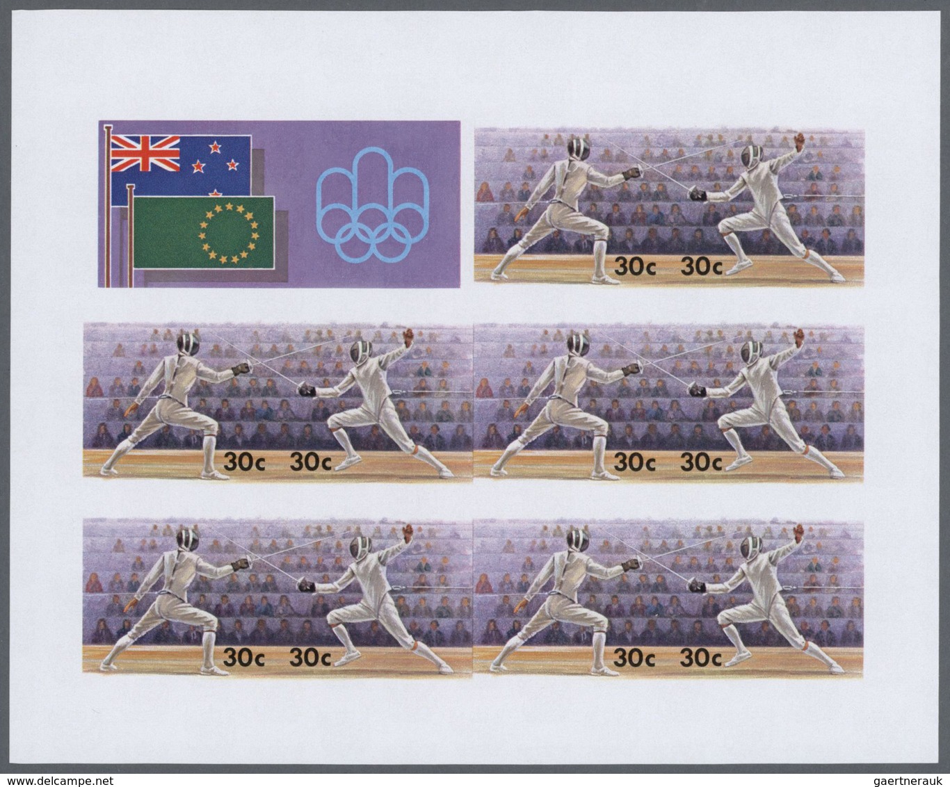 25325 Thematik: Olympische Spiele / Olympic Games: 1976, Cook Islands. Progressive Proofs Set Of Sheets Fo - Autres & Non Classés