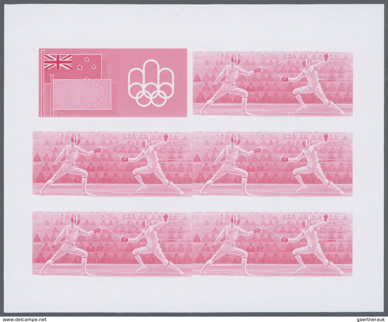 25325 Thematik: Olympische Spiele / olympic games: 1976, Cook Islands. Progressive proofs set of sheets fo