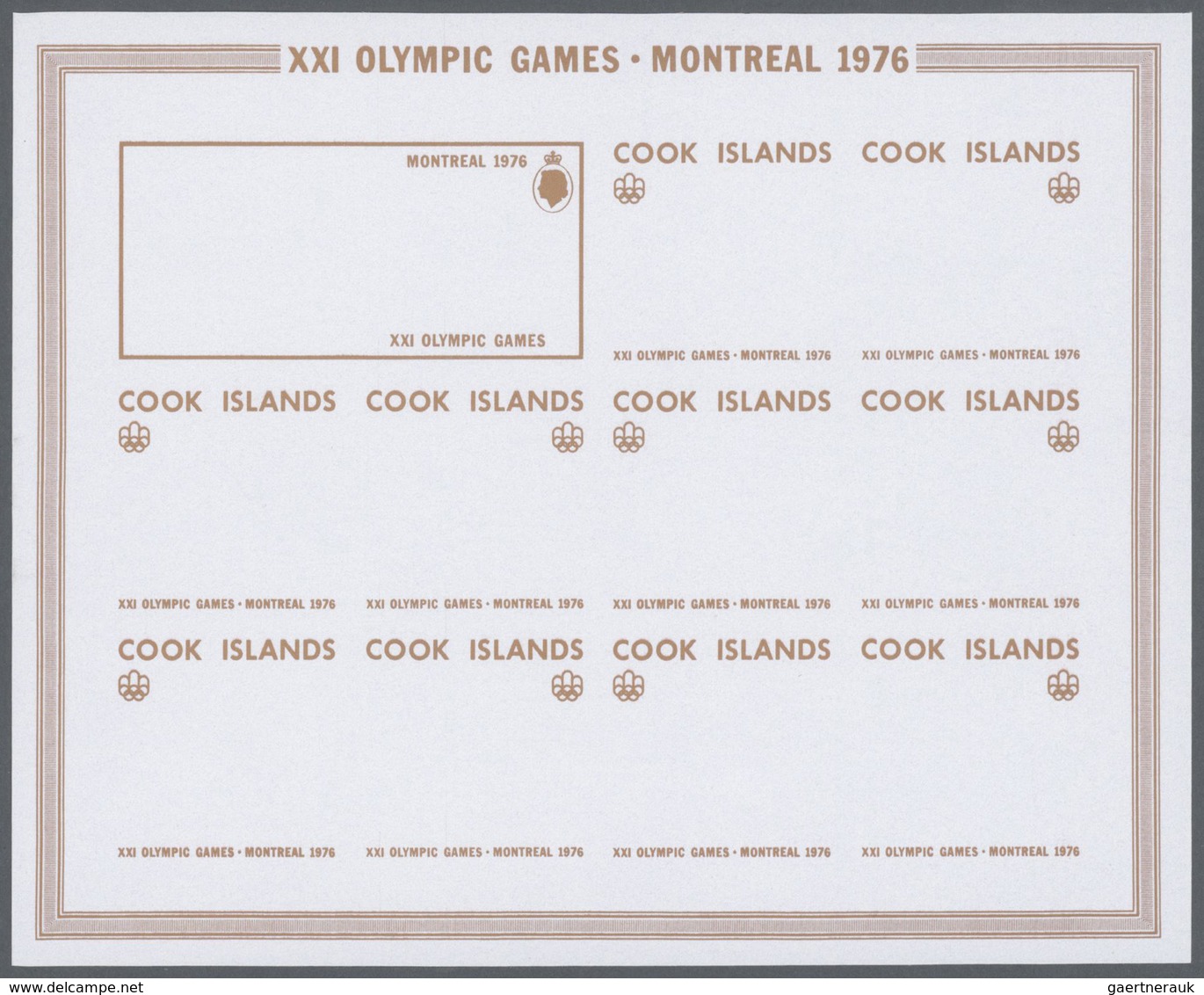 25325 Thematik: Olympische Spiele / olympic games: 1976, Cook Islands. Progressive proofs set of sheets fo