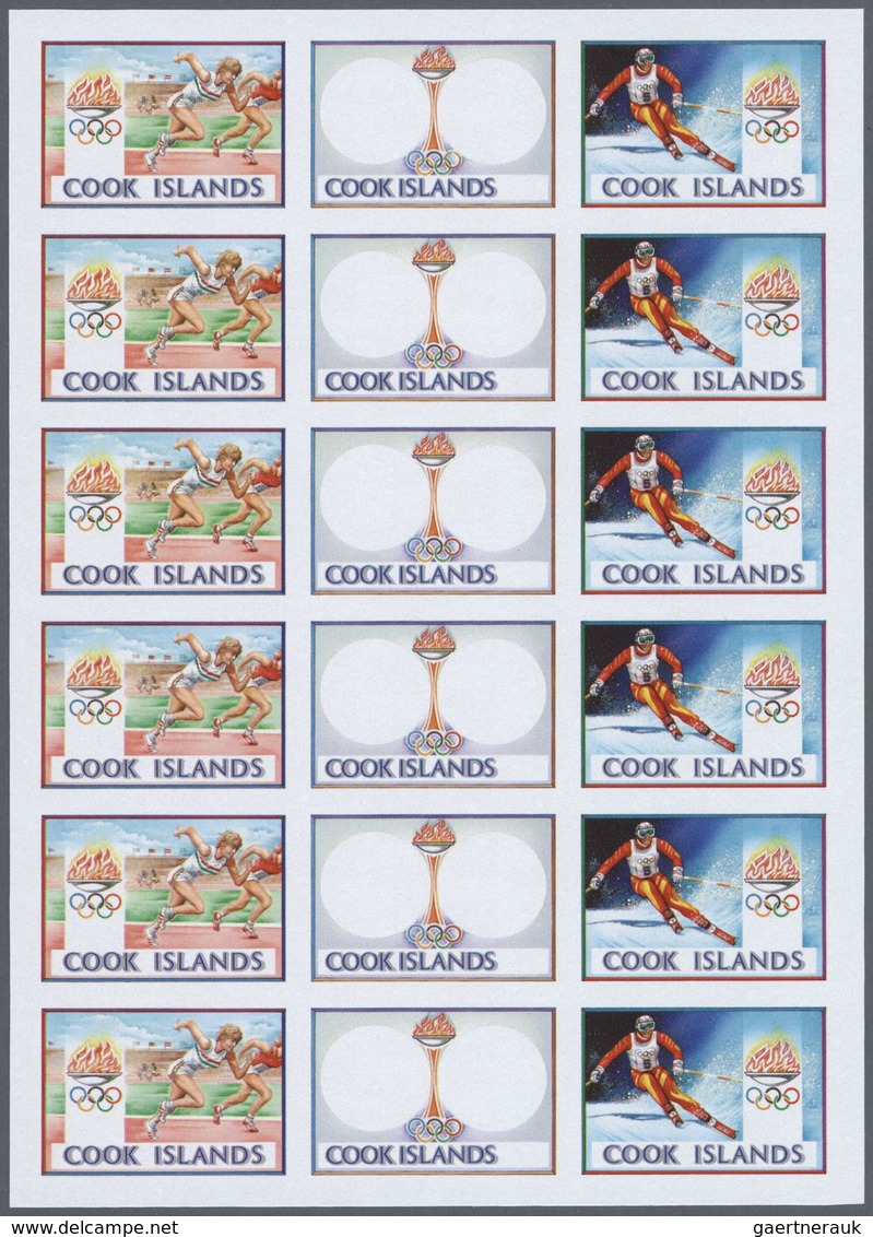 25335 Thematik: Olympische Spiele / Olympic Games: 1990, Cook Islands. Progressive Proofs Set Of Sheets Fo - Autres & Non Classés