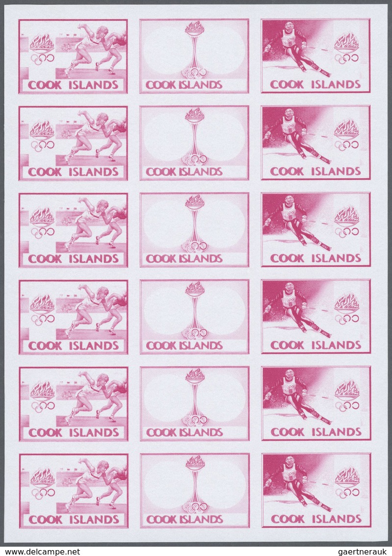 25335 Thematik: Olympische Spiele / Olympic Games: 1990, Cook Islands. Progressive Proofs Set Of Sheets Fo - Autres & Non Classés