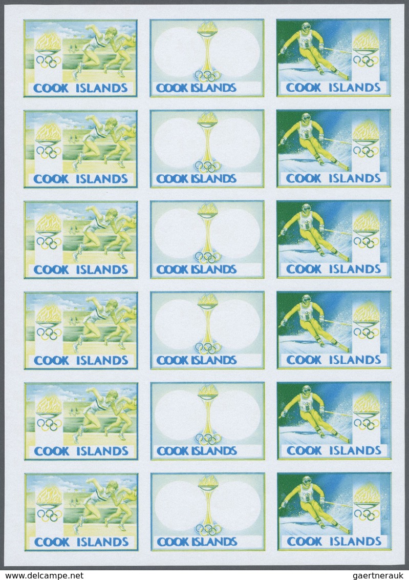 25335 Thematik: Olympische Spiele / Olympic Games: 1990, Cook Islands. Progressive Proofs Set Of Sheets Fo - Autres & Non Classés