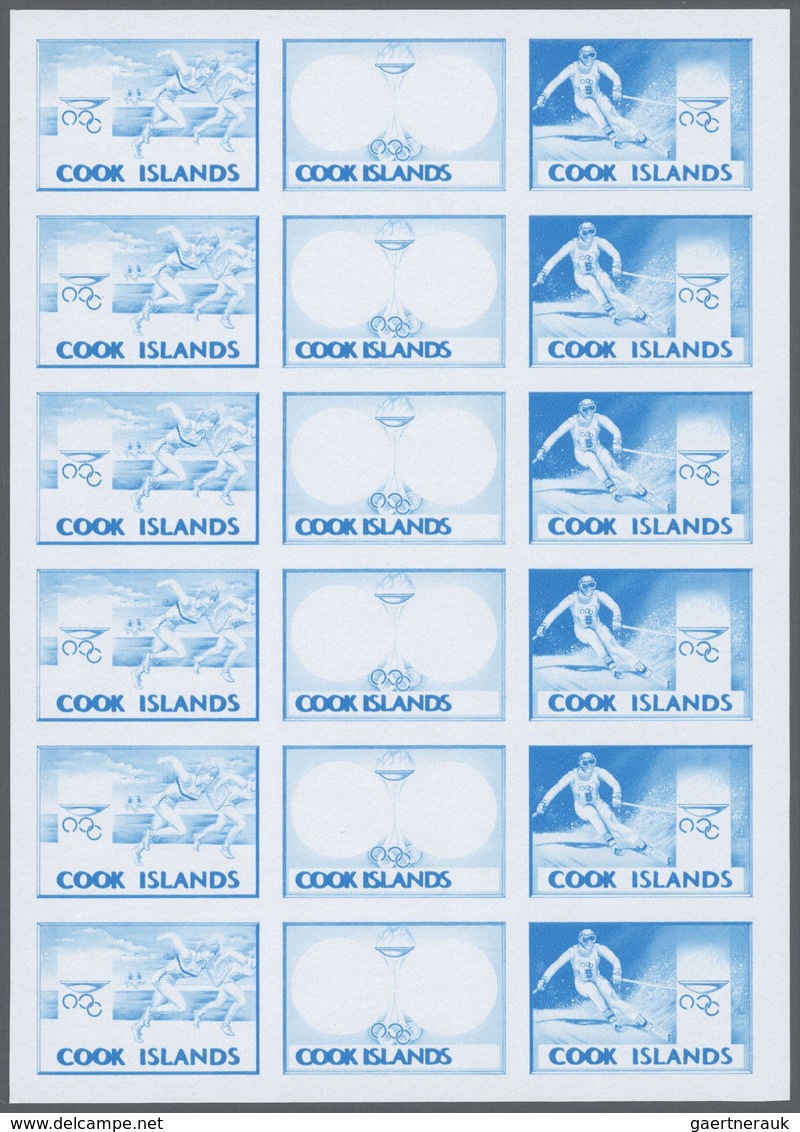 25335 Thematik: Olympische Spiele / olympic games: 1990, Cook Islands. Progressive proofs set of sheets fo