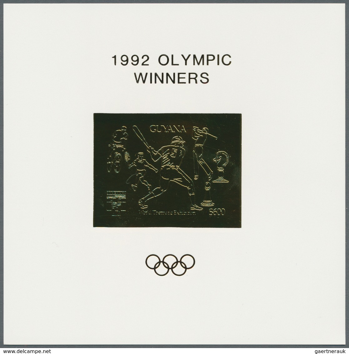 25337 Thematik: Olympische Spiele / Olympic Games: 1992, Guyana. Lot Containing 50 GOLD Souvenir Sheets An - Autres & Non Classés
