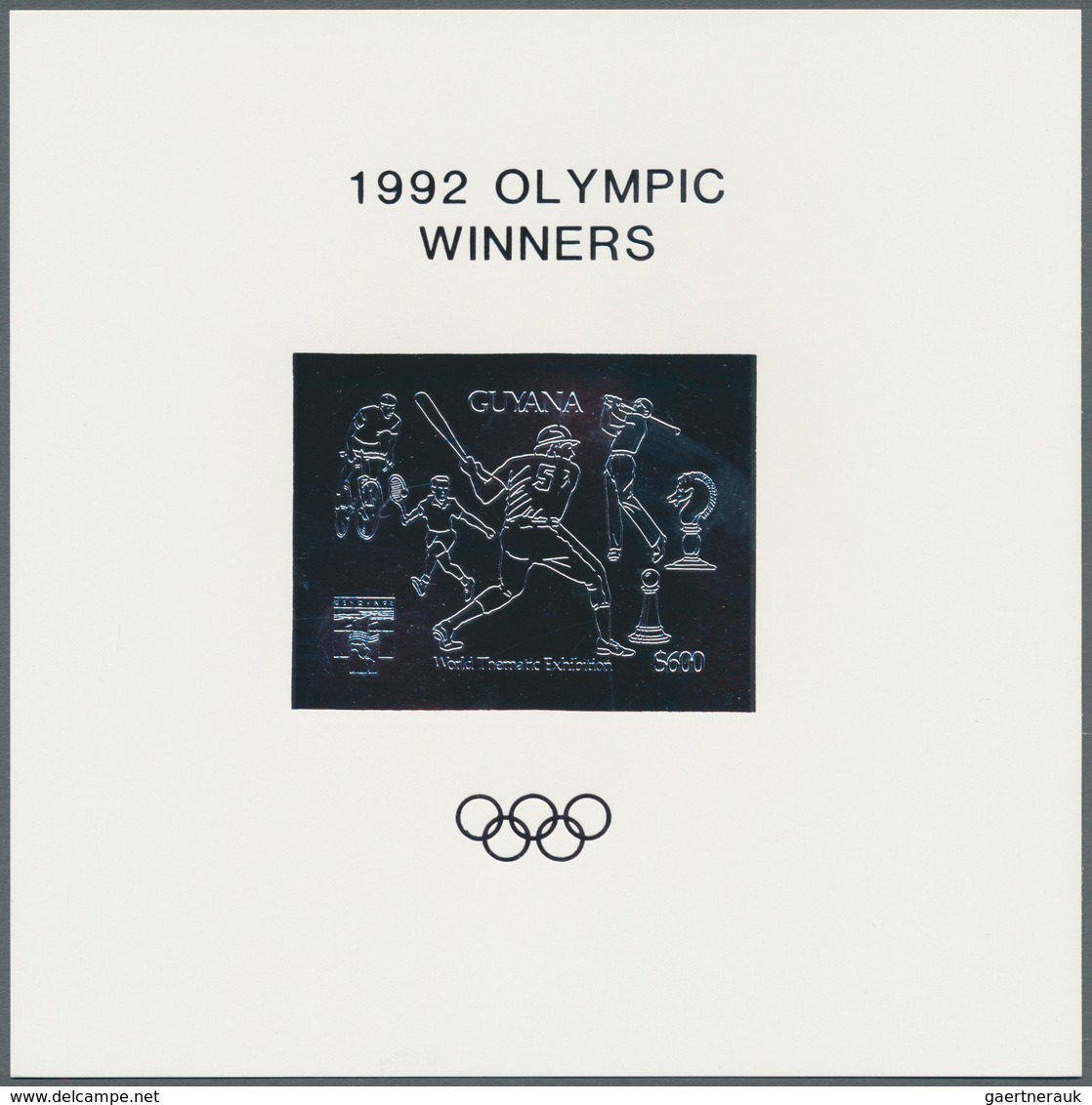 25337 Thematik: Olympische Spiele / Olympic Games: 1992, Guyana. Lot Containing 50 GOLD Souvenir Sheets An - Autres & Non Classés