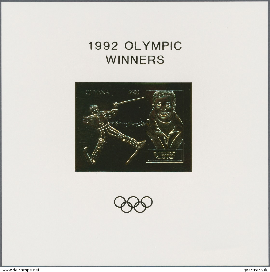 25343 Thematik: Olympische Spiele / Olympic Games: 1992, Guyana. Lot Containing 20 GOLD Souvenir Sheets An - Autres & Non Classés