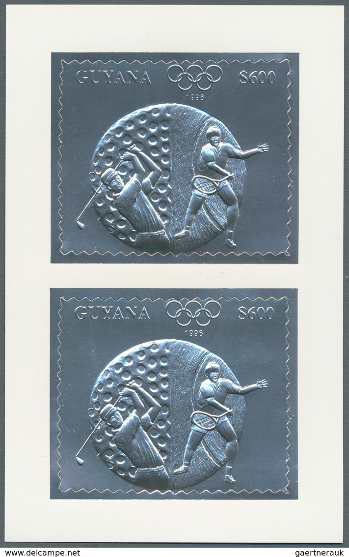 25355 Thematik: Olympische Spiele / Olympic Games: 1993, Guyana For Summer Games Atlanta '96. Lot Of 100 G - Autres & Non Classés