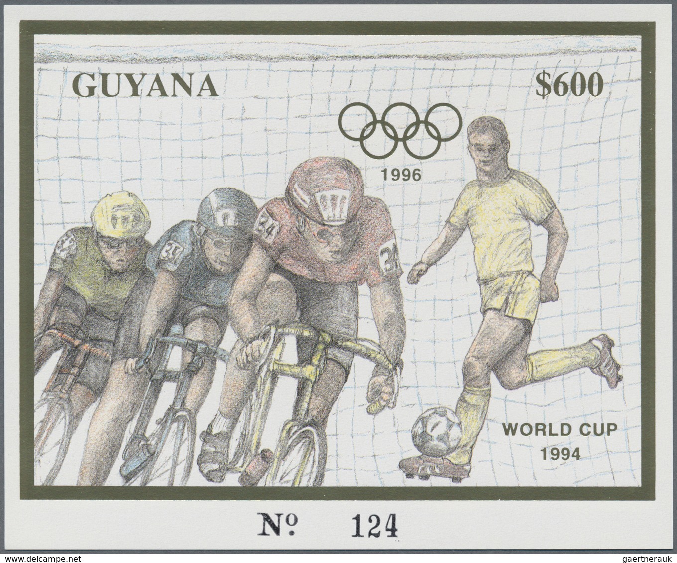 25359 Thematik: Olympische Spiele / olympic games: 1993, Guyana. Complete set of 5 times 2 GOLD and SILVER