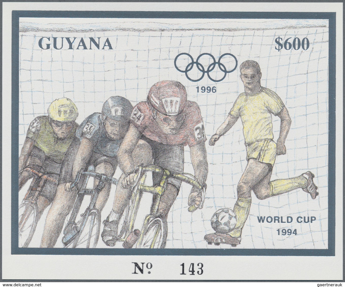 25359 Thematik: Olympische Spiele / olympic games: 1993, Guyana. Complete set of 5 times 2 GOLD and SILVER