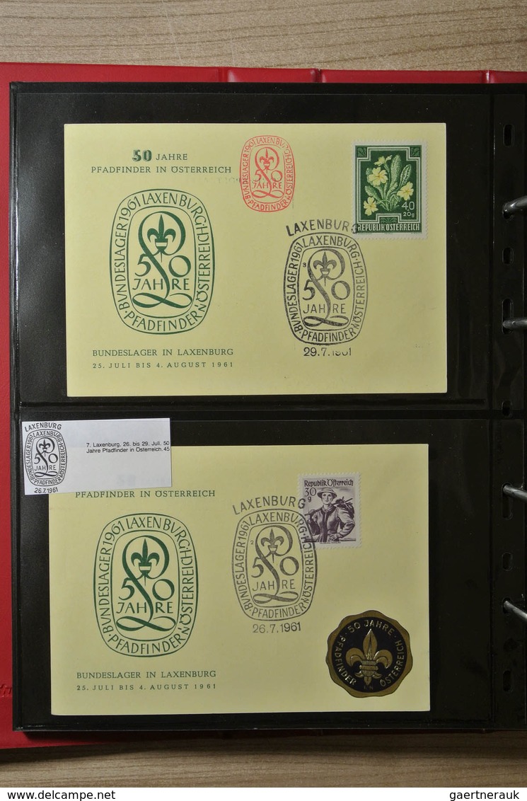 25396 Thematik: Pfadfinder / boy scouts: Collection of ca. 280 covers and cards of Austria 1936-2007 of th