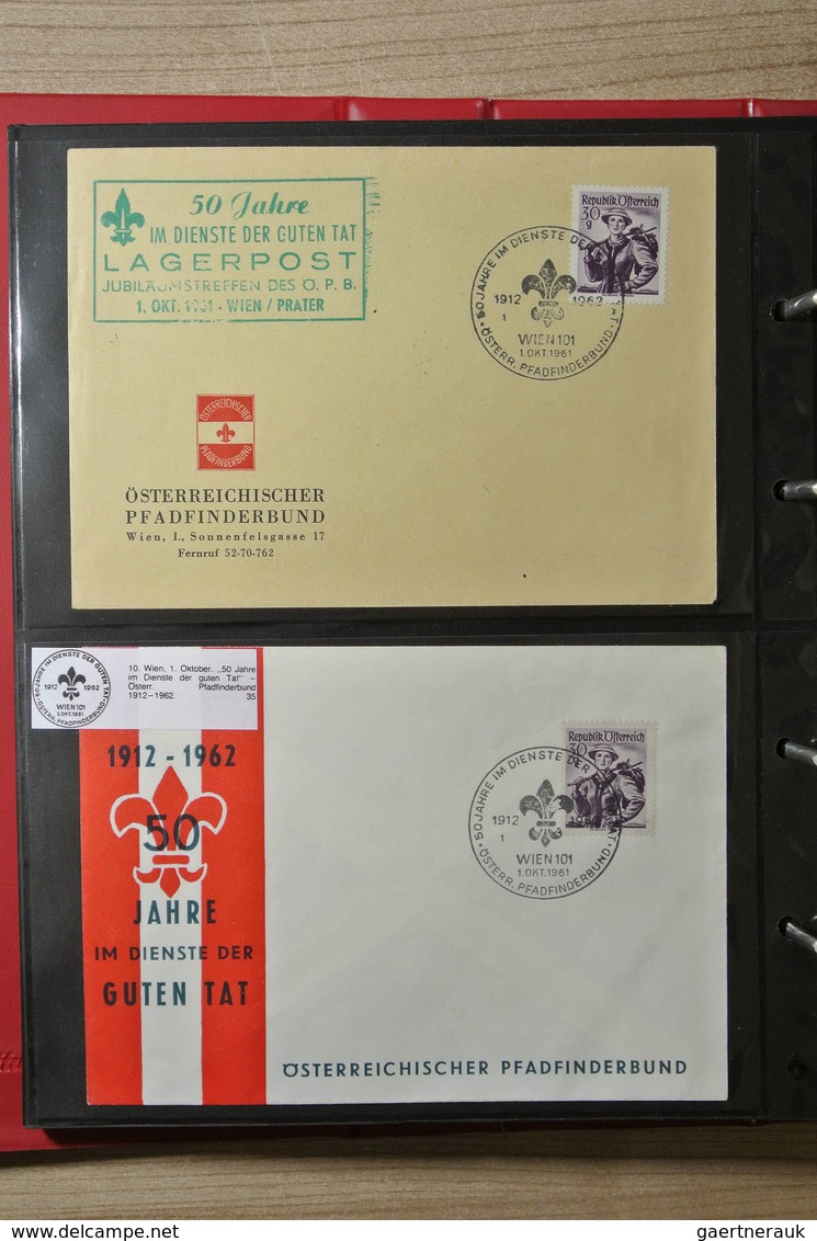 25396 Thematik: Pfadfinder / boy scouts: Collection of ca. 280 covers and cards of Austria 1936-2007 of th