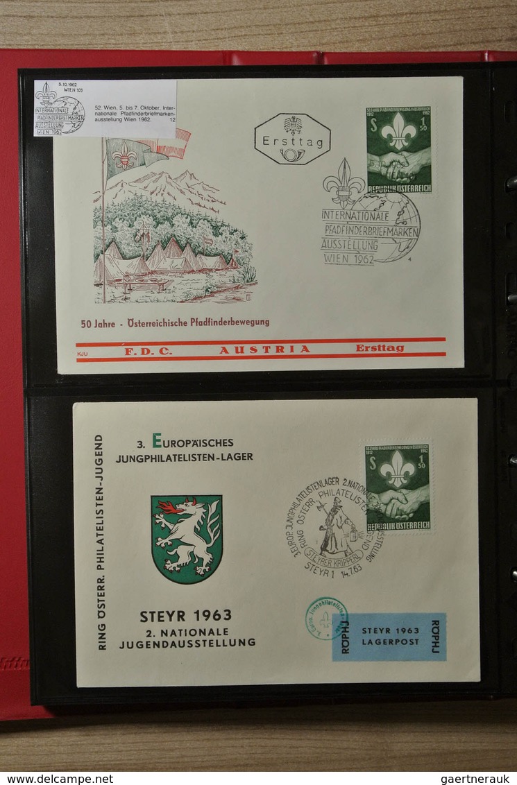 25396 Thematik: Pfadfinder / boy scouts: Collection of ca. 280 covers and cards of Austria 1936-2007 of th