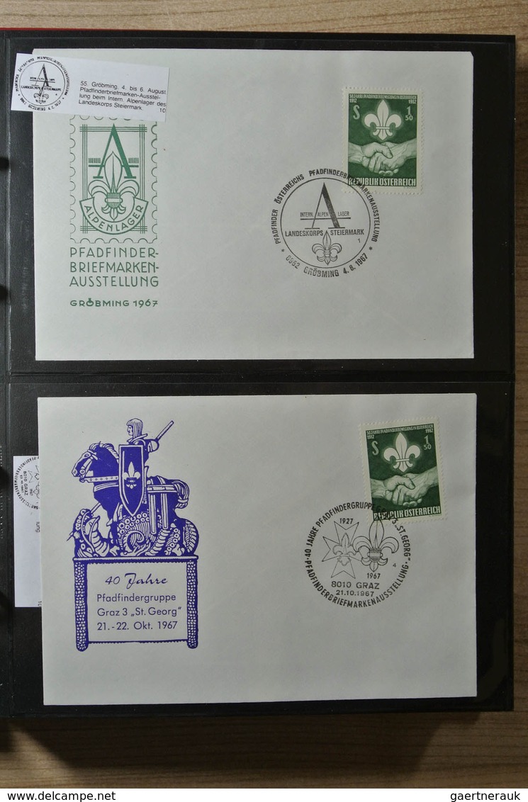 25396 Thematik: Pfadfinder / boy scouts: Collection of ca. 280 covers and cards of Austria 1936-2007 of th